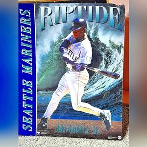 Vintage 1990s Ken Griffey Jr Riptide baseball poster 16x20
